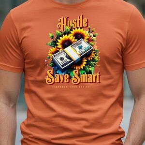Gildan Orange Hustle Save Smart Graphic Tee